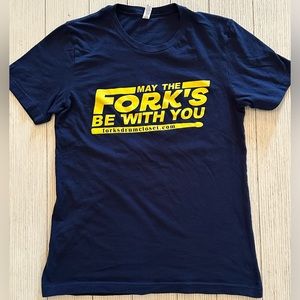 Bella Canvas Drummer T-shirt “May the Fork’s Be with You,” size Medium